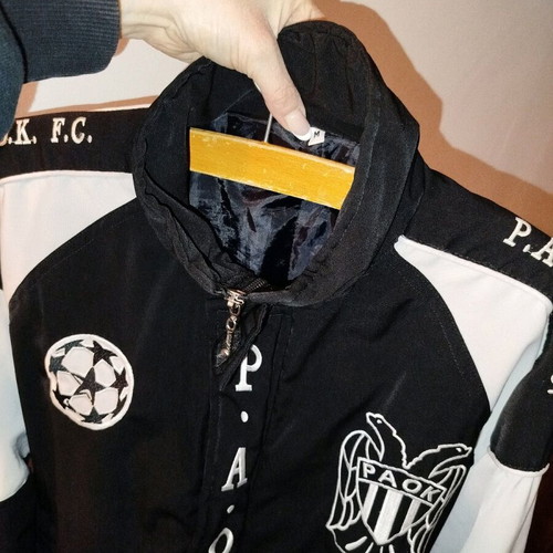 PAOK jacket used, size M, black and white
