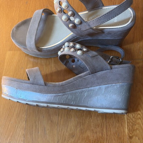Marco Tozzi platform sandals used, pack of 3, size 38, black and silver