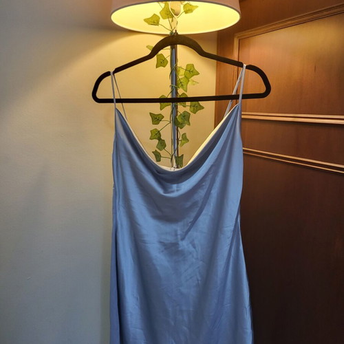Stradivarius satin dress L silver