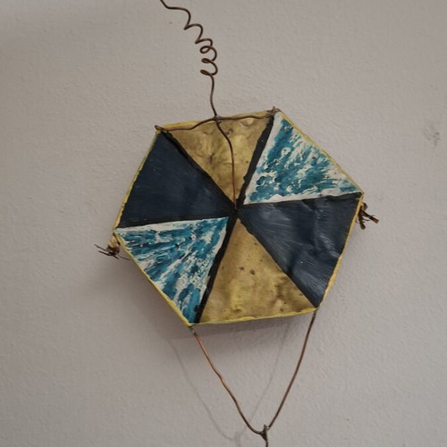 Handmade Metal Wall Kite Copper/Brass 45cm like new