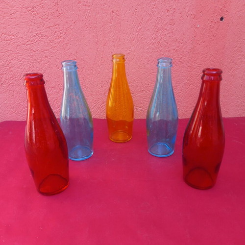 Colored glass bottles