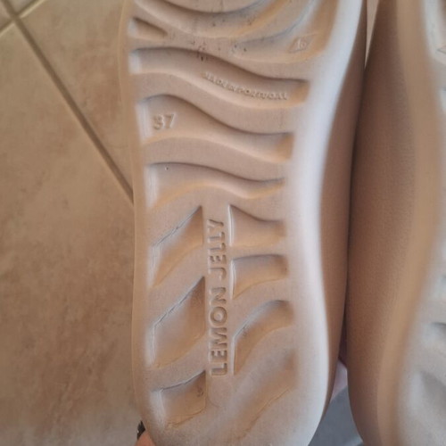 Lemon Jelly Fenix Vegan Platform Sandals used, beige and pink, size 37