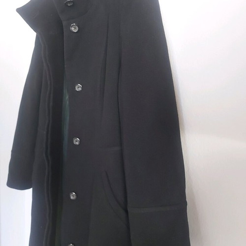 Black long coat wool&casmere like new, size S