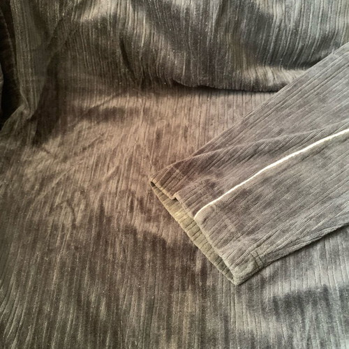Leon men's velour blouse used, black with white stripe
