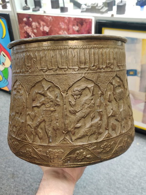 Antique copper planter used