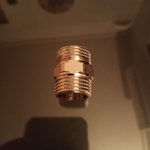 Hexagonal nipple 1/2 chrome new