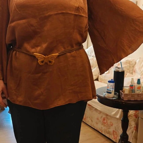Satin blouse Kazi Line Fashion No 5 like new, tabba bronze