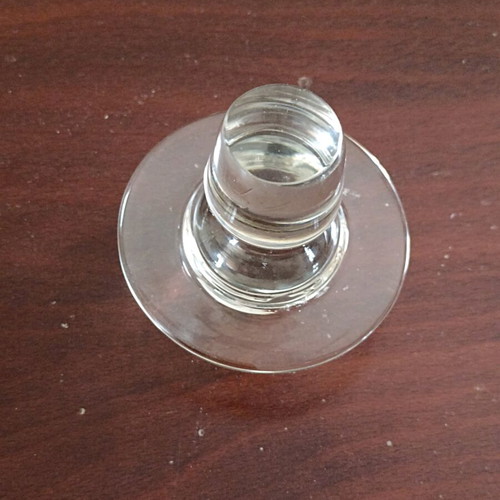 Decorative glass carafe vintage figure with male hat