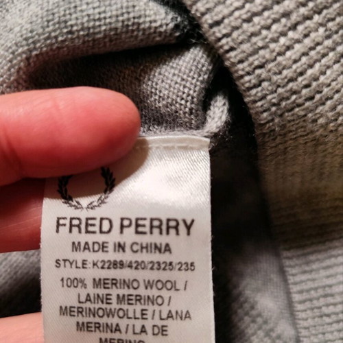 Fred Perry Small men's sweater used, gray, size S