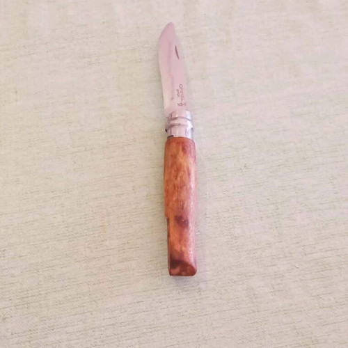 Opinel N08 Inox σουγιάς μεταχειρισμένος με custom ρουστίκ ξύλινη λαβή