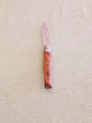 Opinel N08 Inox σουγιάς μεταχειρισμένος με custom ρουστίκ ξύλινη λαβή