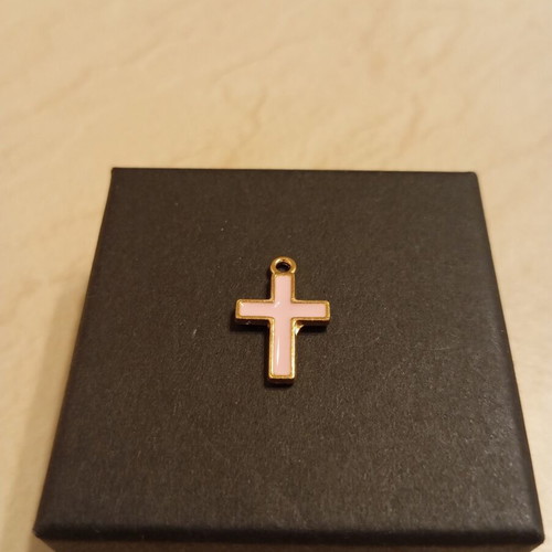 Cross pendant like new, pink gold for necklace or bracelet