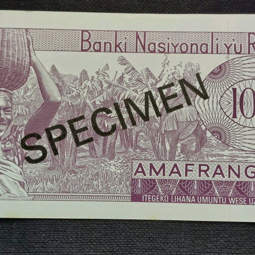 Rwanda 100 Amafranga 1969 specimen banknote new