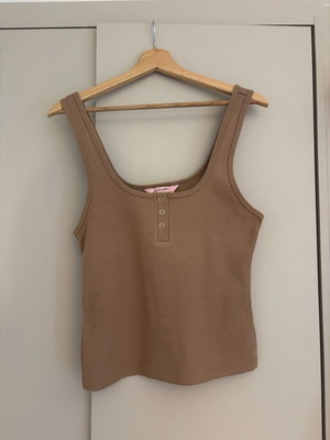 Hunkemöller tank top new, beige and brown, size M
