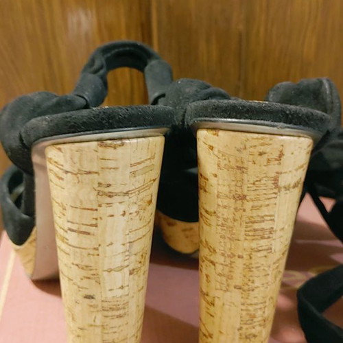 Dolce & Gabbana sandals used, black suede, size 38, cork sole