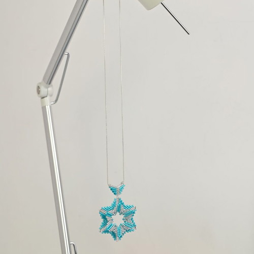 Star necklace custom made in turquoise and silver