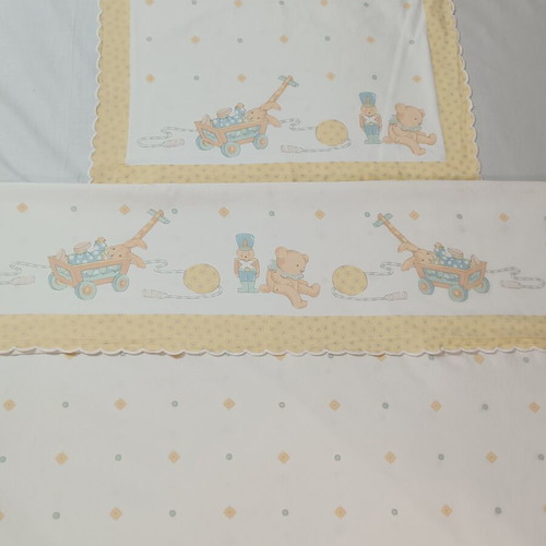 Vintage baby crib set with sheet and pillowcase, like new