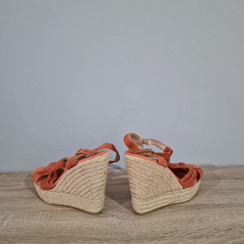 Kanna genuine suede women's wedge platform sandals size 38, like new