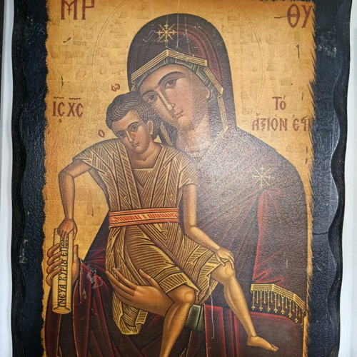 Axion Esti icon of Virgin Mary like new, authentic wood