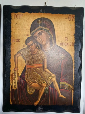 Axion Esti icon of Virgin Mary like new, authentic wood