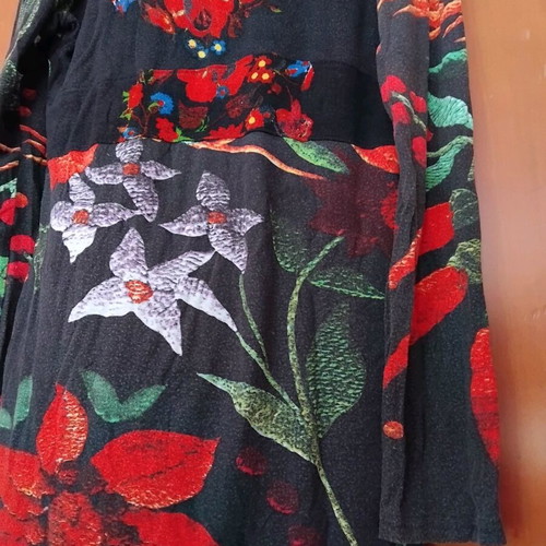 Desigual long-sleeve blouse like new, colorful with floral design