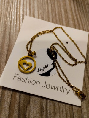 Steel heart necklace new gold-colored