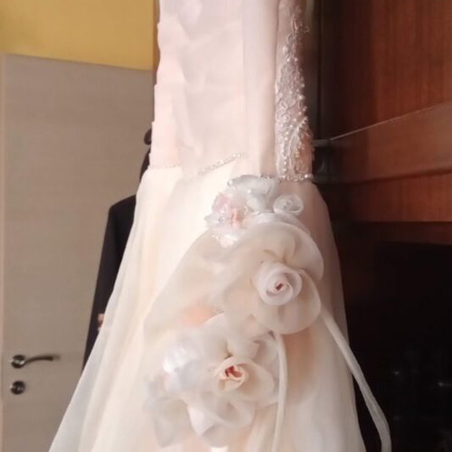 Wedding dress romantic salmon handmade, very good condition