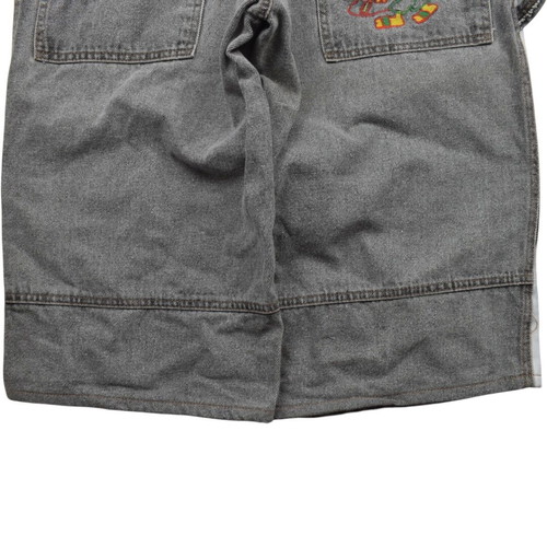 Vintage Y2K Baggy Denim Long Shorts Grey Hip Hop Skate Style used, size L