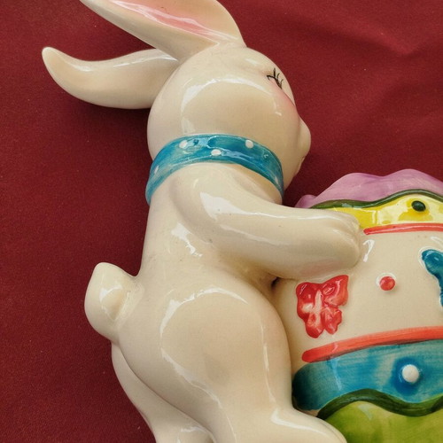 Porcelain Bunny Egg Holder new with spring designs