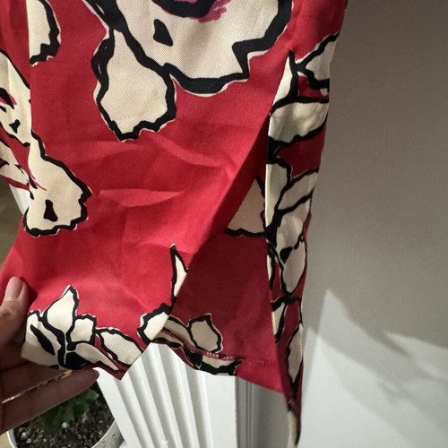 Zara red dress with belt and unique neck buttons, size M