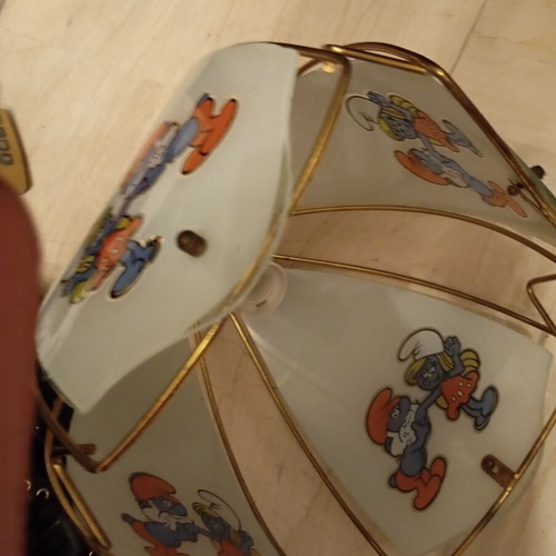 Children's ceiling light vintage used with smurfs design