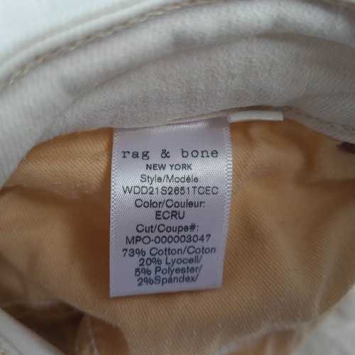 Rag & Bone Cate Mid Rise Ankle Skinny Jeans white, like new, size W27 L27