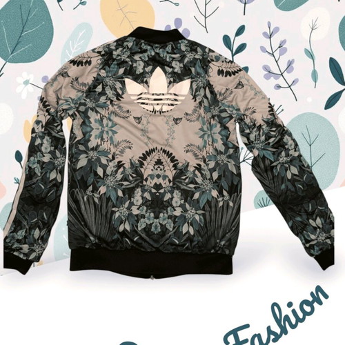 Adidas Originals x The FARM Company Floral Track Jacket used, multicolor turquoise