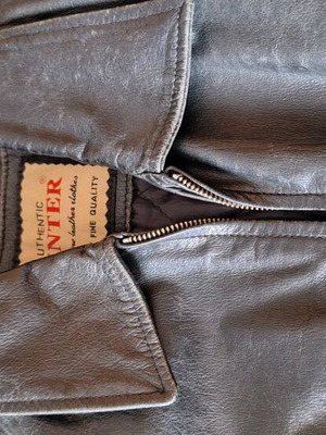 Hunter leather jacket used, black, size Large