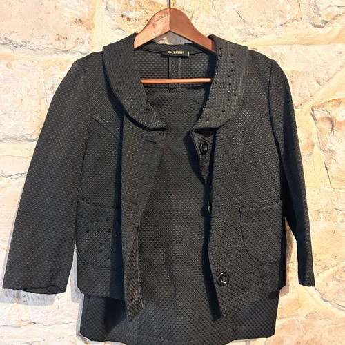 Eleanora Amadei Black Skirt Suit Size L like new