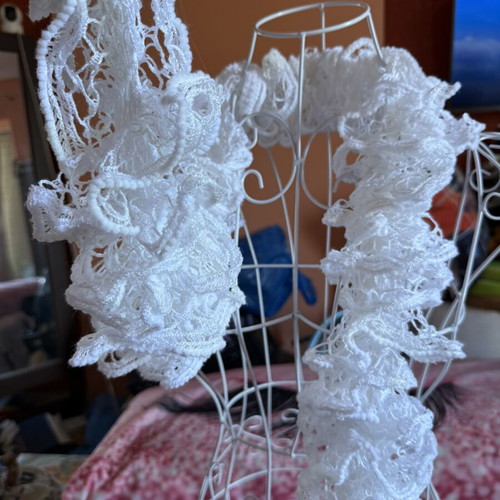 White lace scarf like new, elegant beach accessory