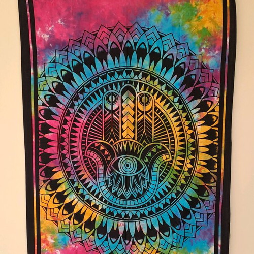 Om tapestry throw like new, 70x120, 100% Indian cotton