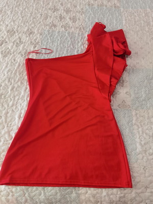 Red one-shoulder blouse medium used