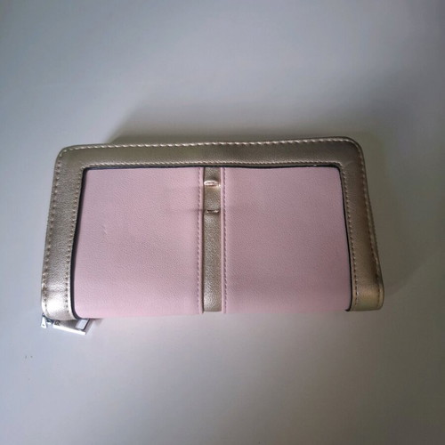 Phil women's wallet, metallic gold and pastel pink