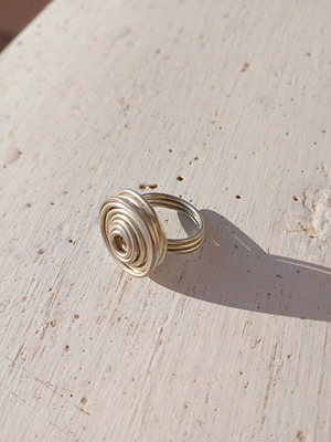 Ring made of twisted aluminum wire used, size 54