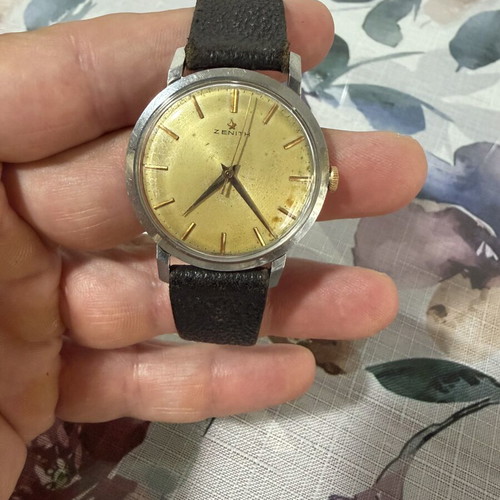 Zenith Vintage Watch used, gold crown, manual hand winding