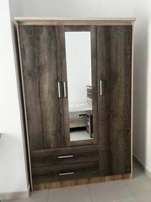 Three-Door Wardrobe new, 120x57x183cm, paper wood frame