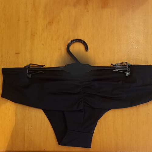 Black Bikini Bottom with Scrunch Butt New by Rock Club