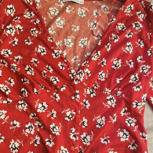 Pull&Bear boho top red new, size M
