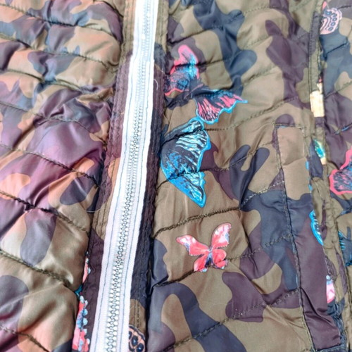 Women's double-faced spring jacket like new, blue multicolor, size S