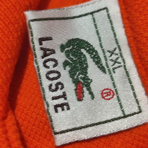 Lacoste Vintage Polo Shirt XXL Orange 100% Cotton Used