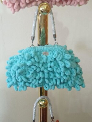 Puffy Bag 20cm handmade with metal frame, customizable colors