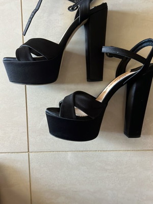 Μαύρα πέδιλα Sante ψηλά σαν καινούργια, μέγεθος 38