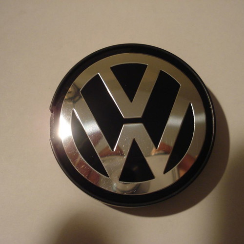 Wheel center caps silver/black, set of 4, 5.5cm