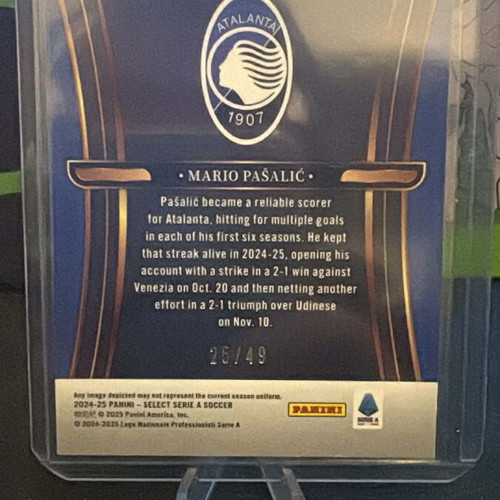 Mario Pasalic 2024-25 Panini Select Serie A Unstoppable Wave Red card like new